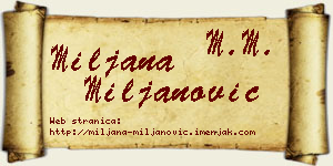 Miljana Miljanović vizit kartica
